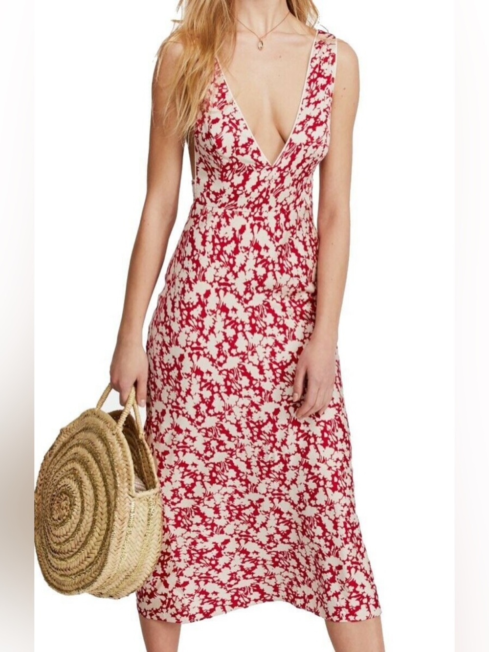Free People Ohh La La Bias-Cut Midi Dress